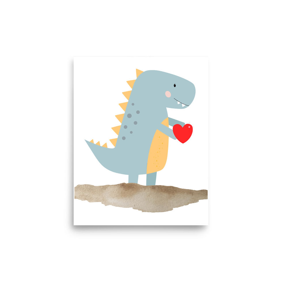 Thumbnail: Cute Dinosaur Red Heart Poster Art