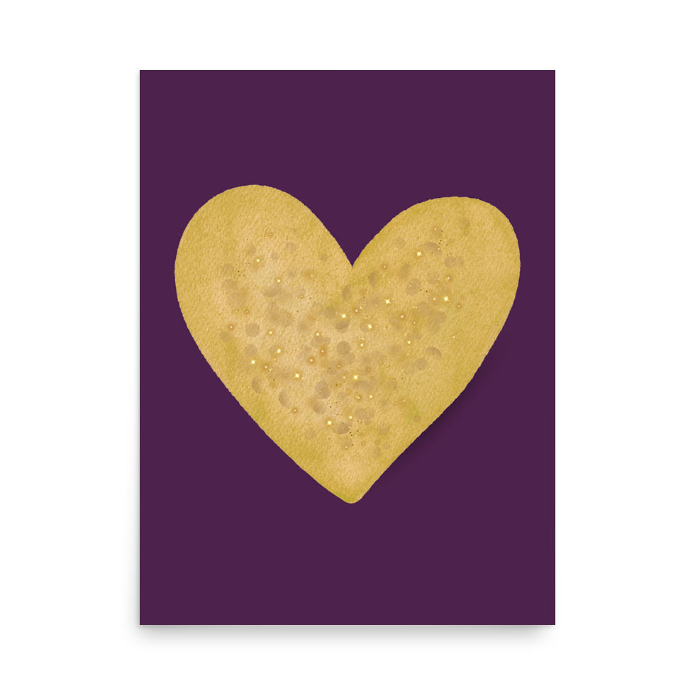 Thumbnail: Golden Purple Valentine Heart Poster Art