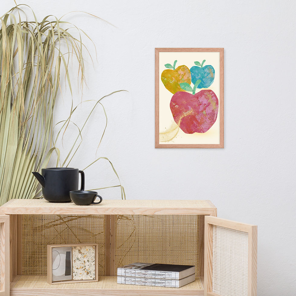 Thumbnail: Framed Floral and Botanical Three Apples of Joy Wall Art poster