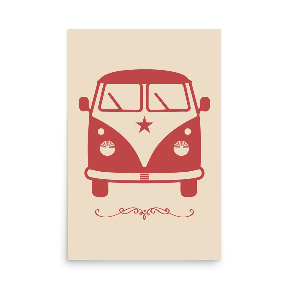 Thumbnail: Retro Vintage Red Camper Van Poster Art