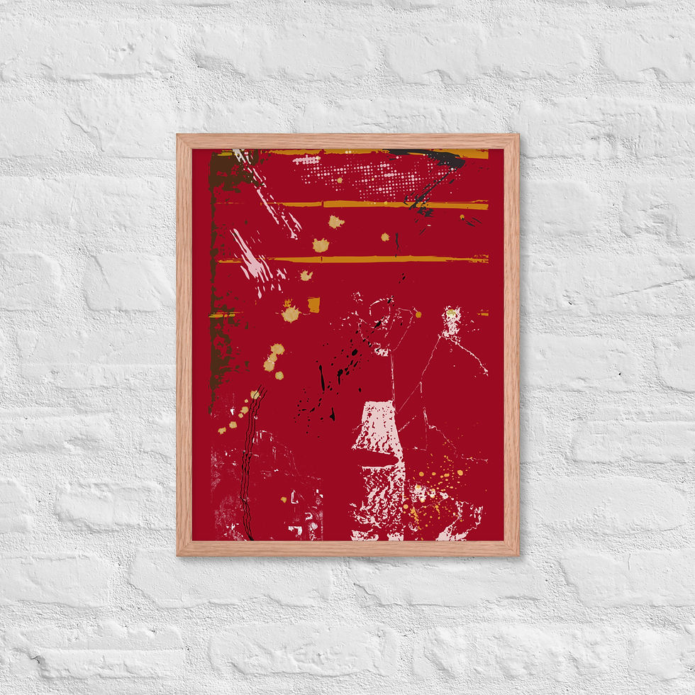 Thumbnail: Red Gold Black Modern Wall Art poster