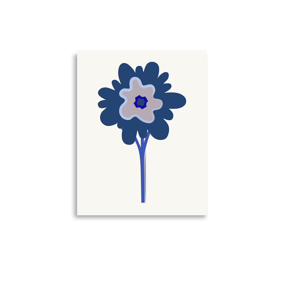 Thumbnail: Blue Single Flower Poster Art
