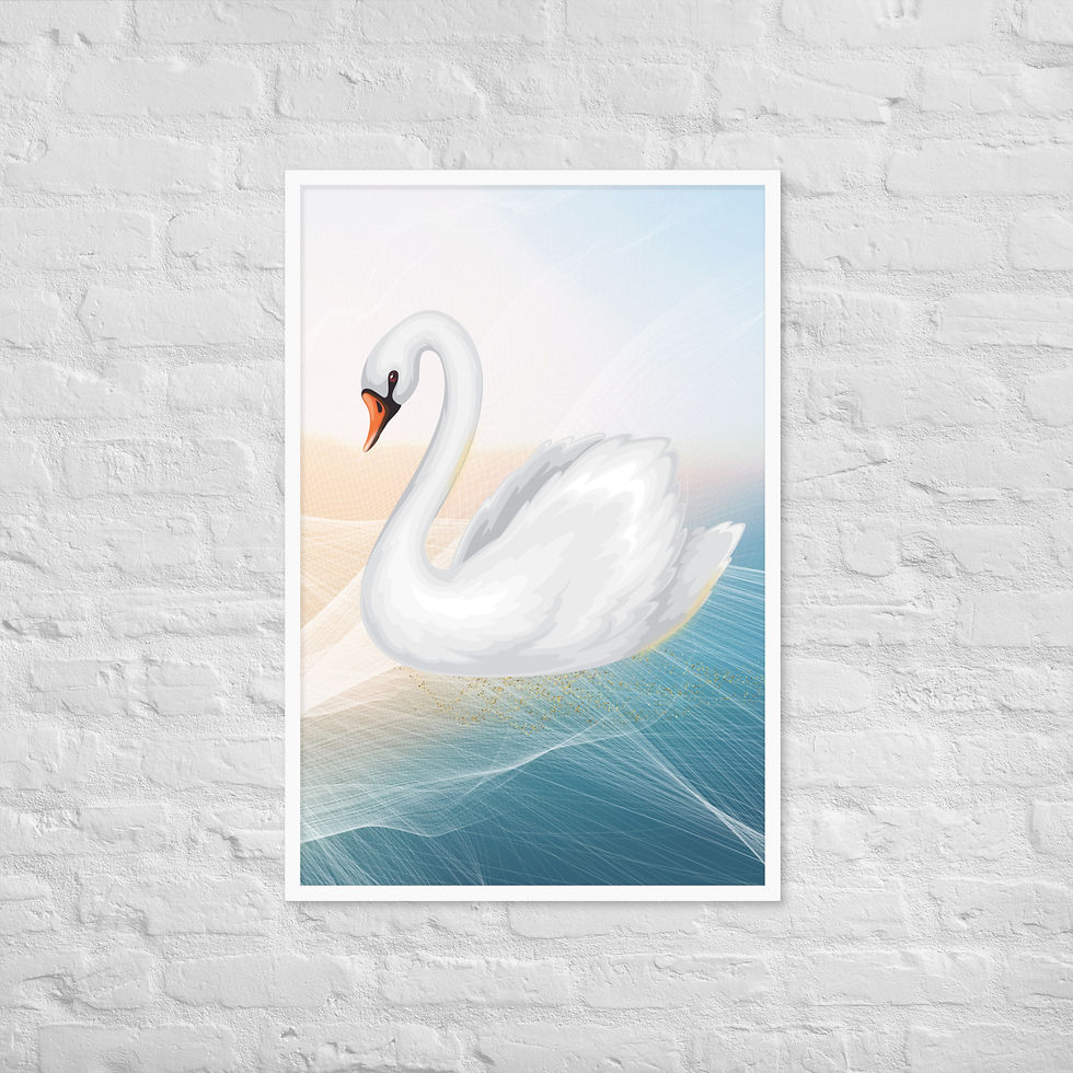 White Swan Nature Wall Art Print