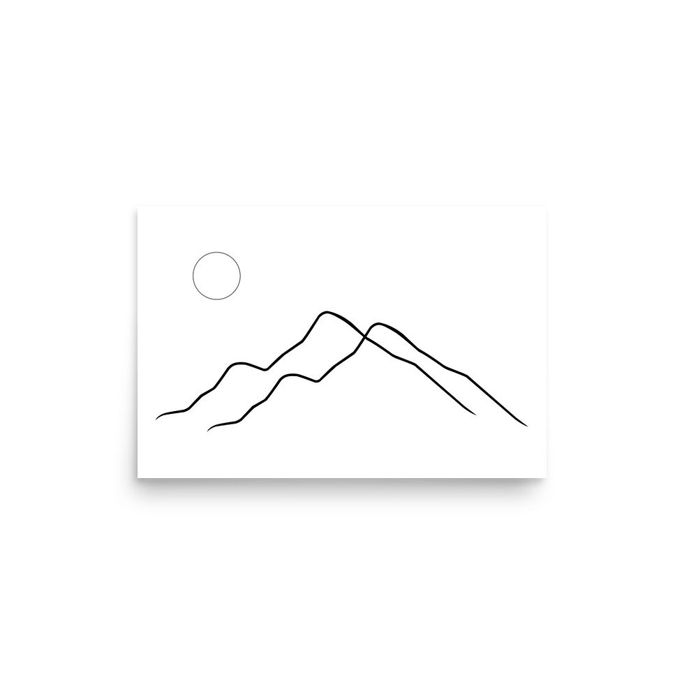 Thumbnail: Quiet Peaks Minimalist Mountain Line Poster Art