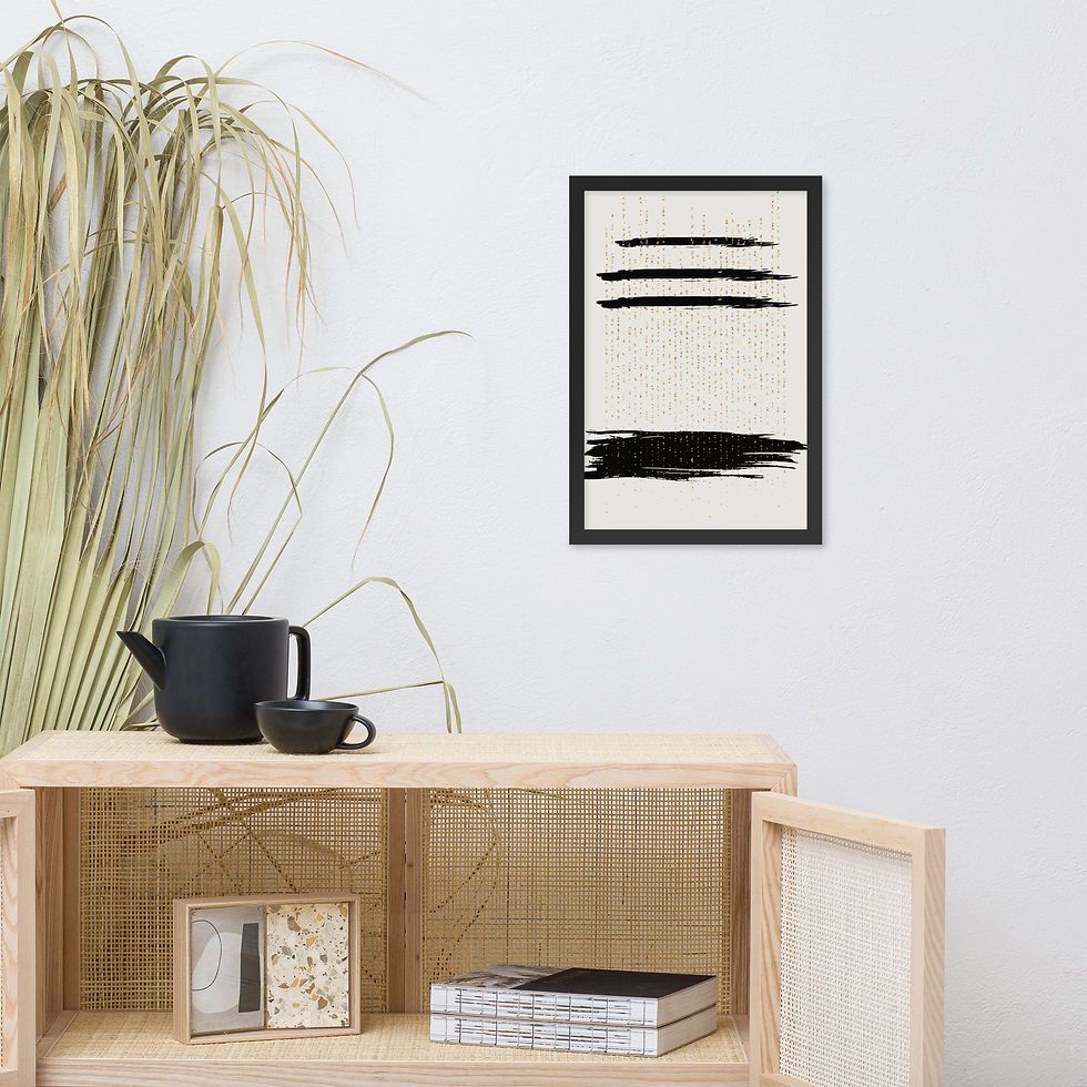 Thumbnail: Framed Minimalist Gold Rush & Ink Wall Art poster