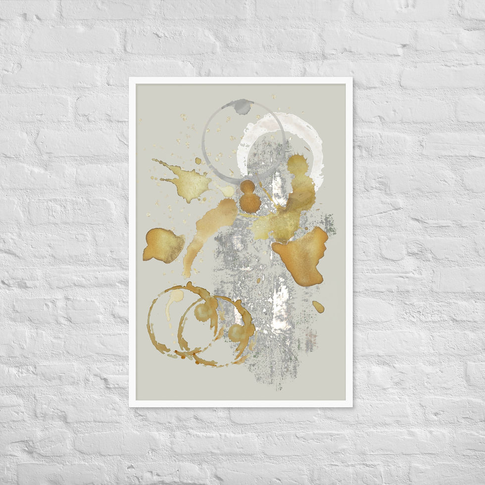 Thumbnail: Framed Abstract Spilled Gold & Coffee Dreams Wall Art poster
