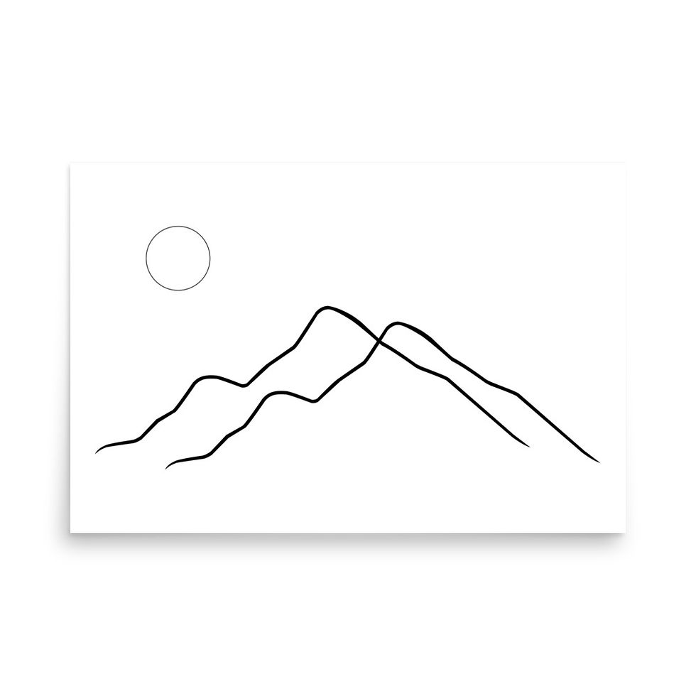 Thumbnail: Quiet Peaks Minimalist Mountain Line Poster Art