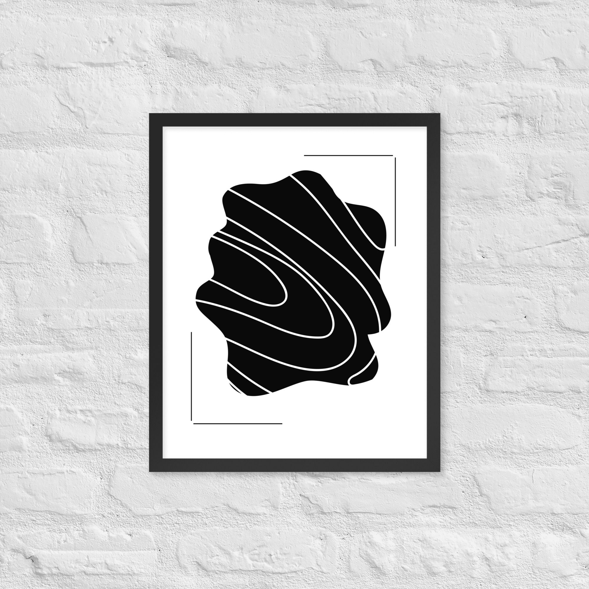 Framed Midnight Trace Minimalist Wall Art poster