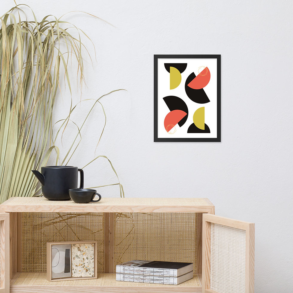 Thumbnail: Framed Abstract Dancing Arcs Wall Art poster