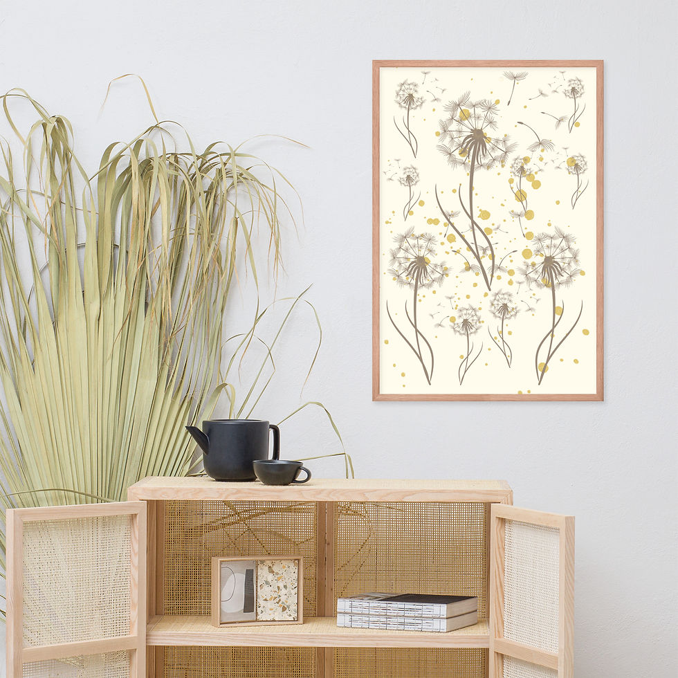 Thumbnail: Framed Floral and Botanical Make a Wish Dandelion Wall Art poster