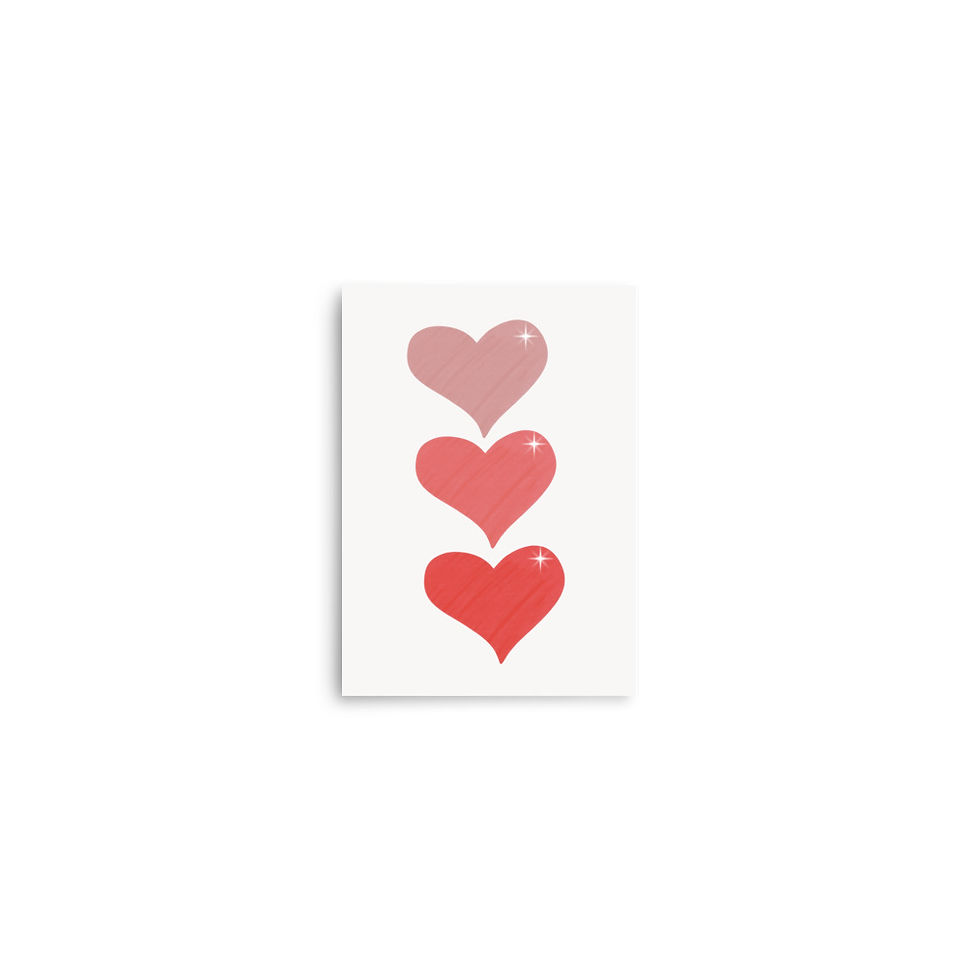 Thumbnail: Three Sweet Pink Hearts Nursery Poster Art