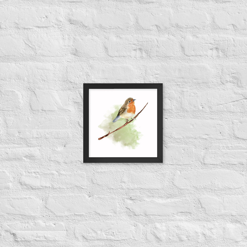 Framed Nature Orange Bird Nature-Inspired Wall Art poster