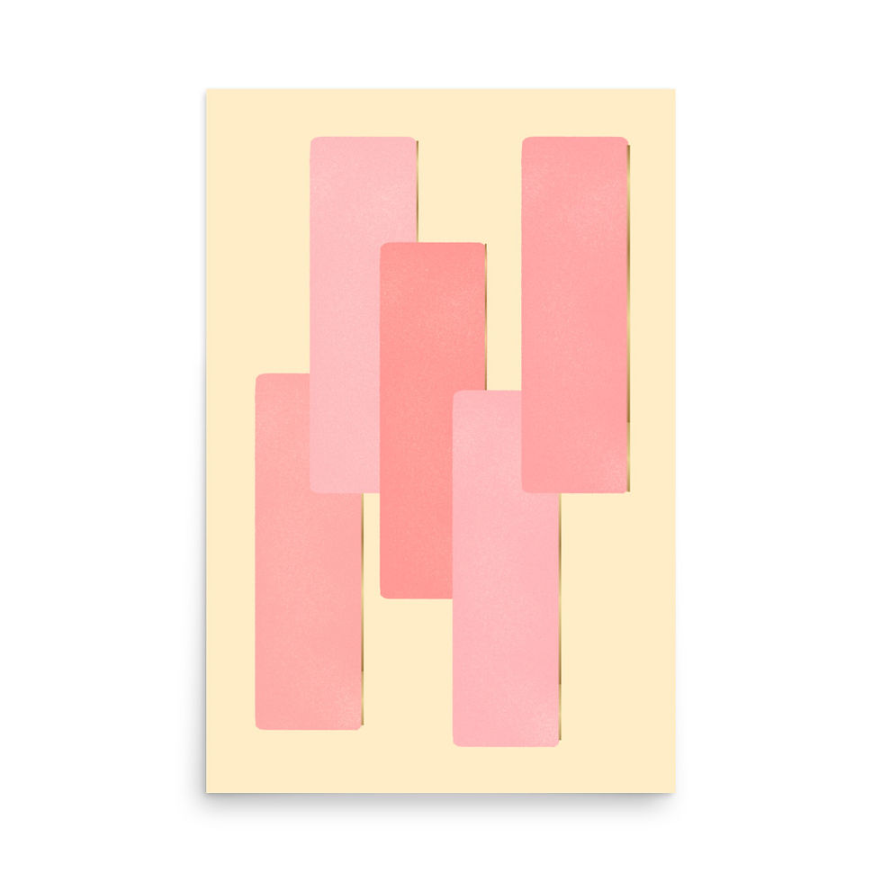 Thumbnail: Abstract Pastel Pink Geometric Art Poster