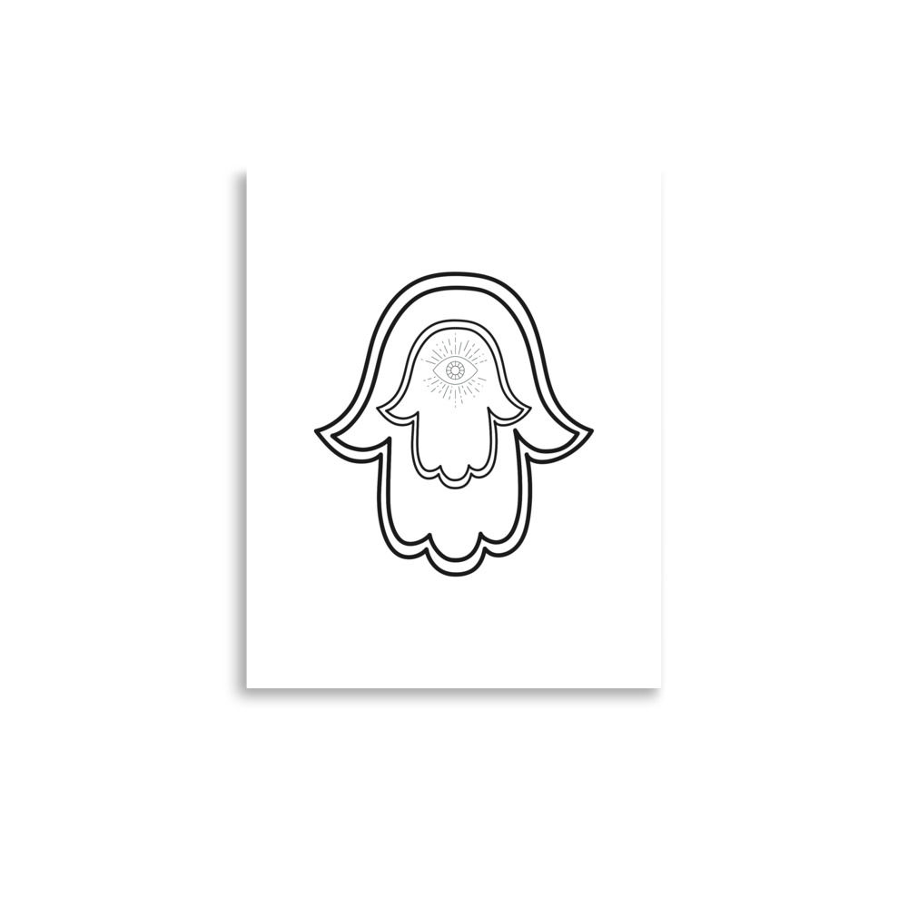 Hamsa with Meaning Modern Minimalist Poster Art