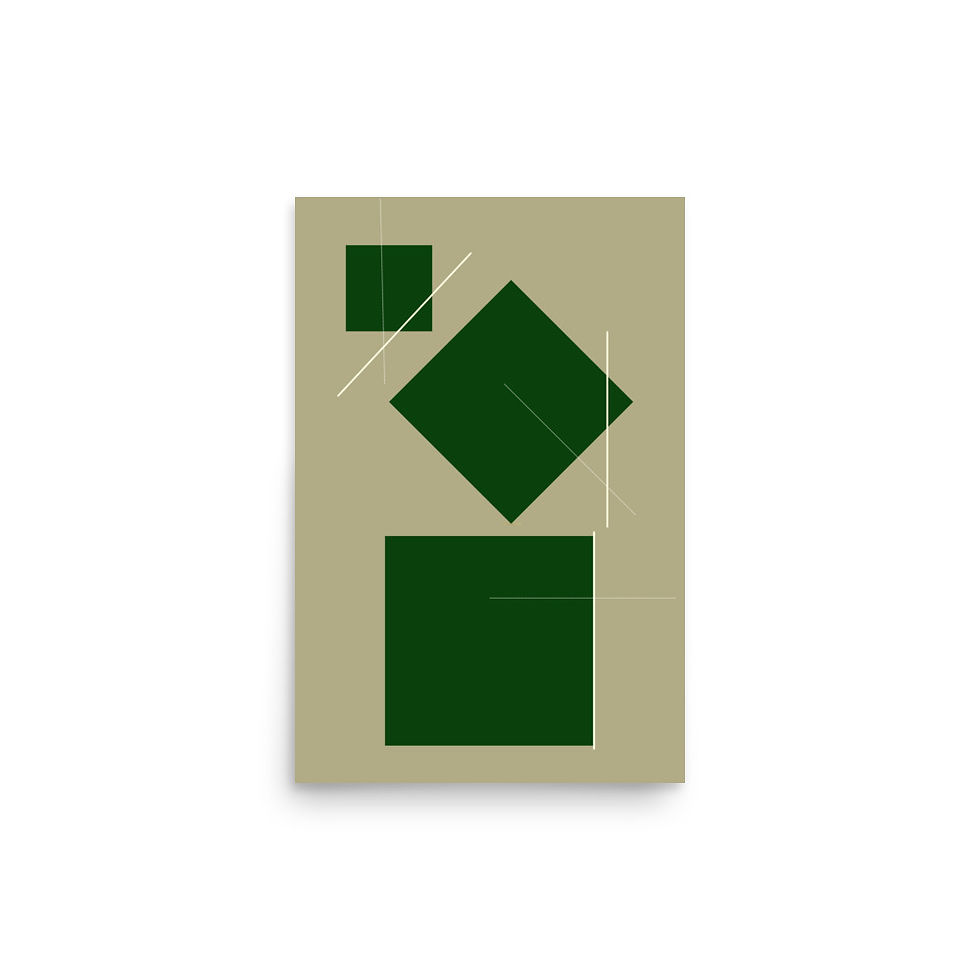 Thumbnail: Green Abstract Square Poster Art