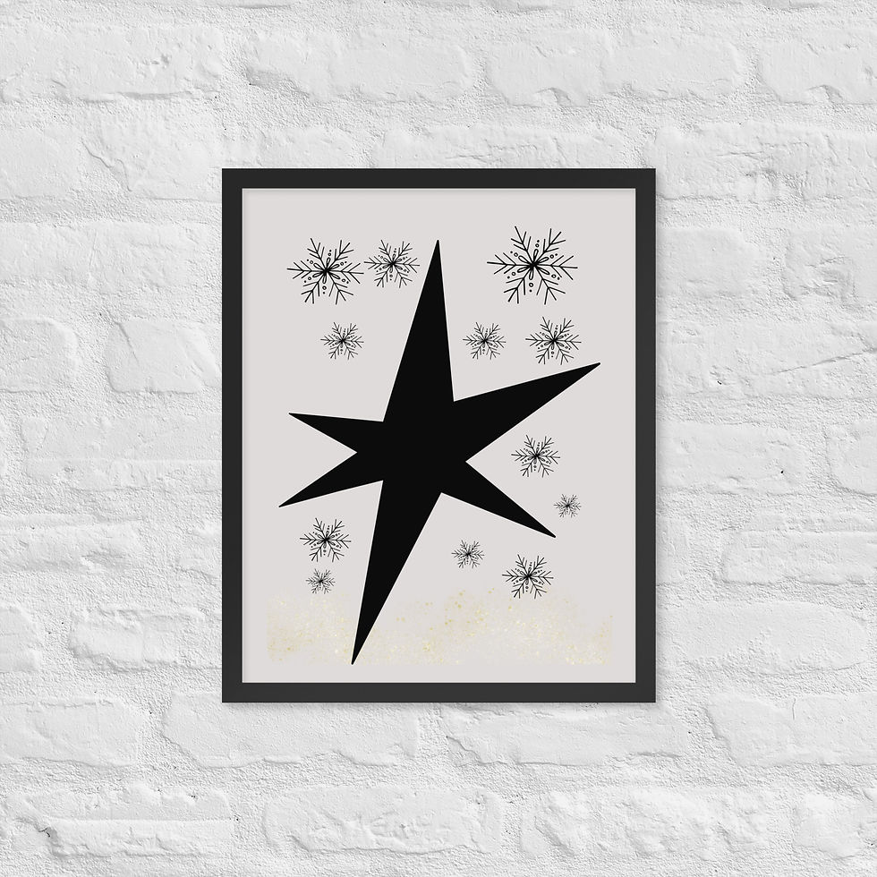 Modern Holiday Winter Star Art Print