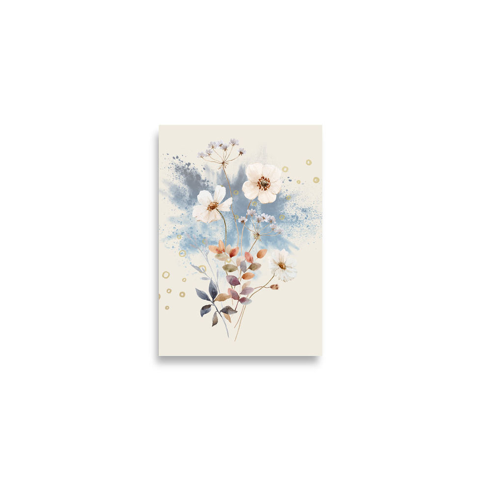 Thumbnail: Blue Botanica Dreamy Floral Poster Art