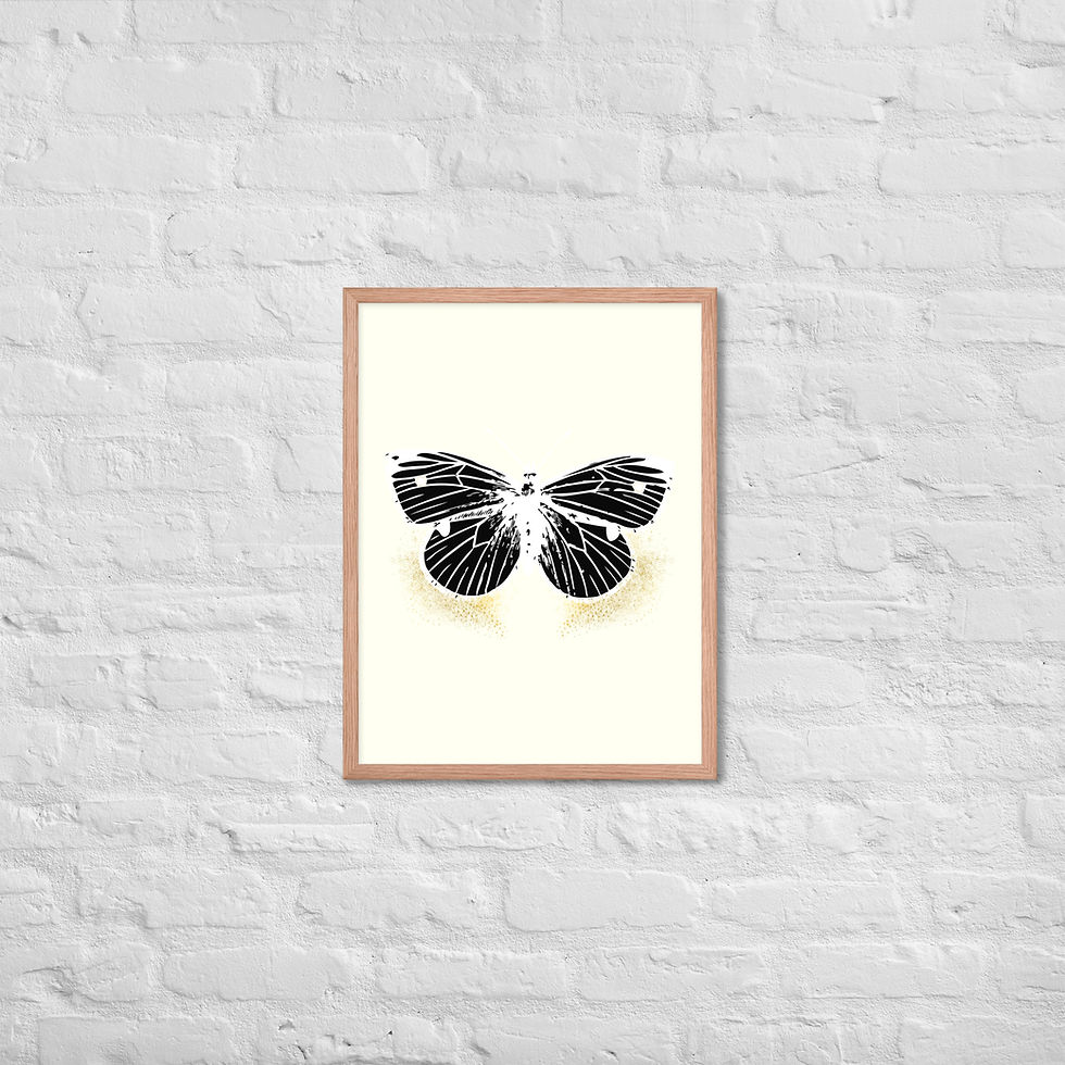 Black Butterfly Wall Art Print