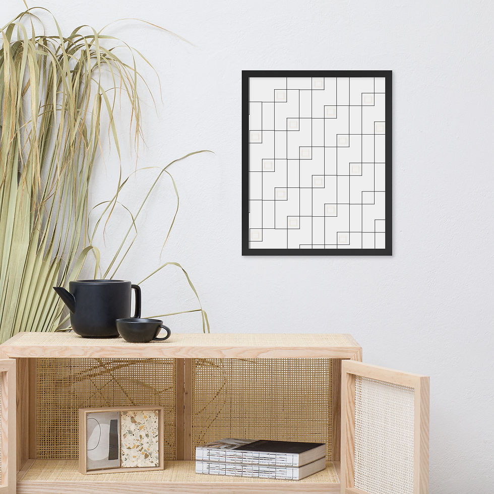 Thumbnail: Structured Calm Minimalist Geometric Line Art Print