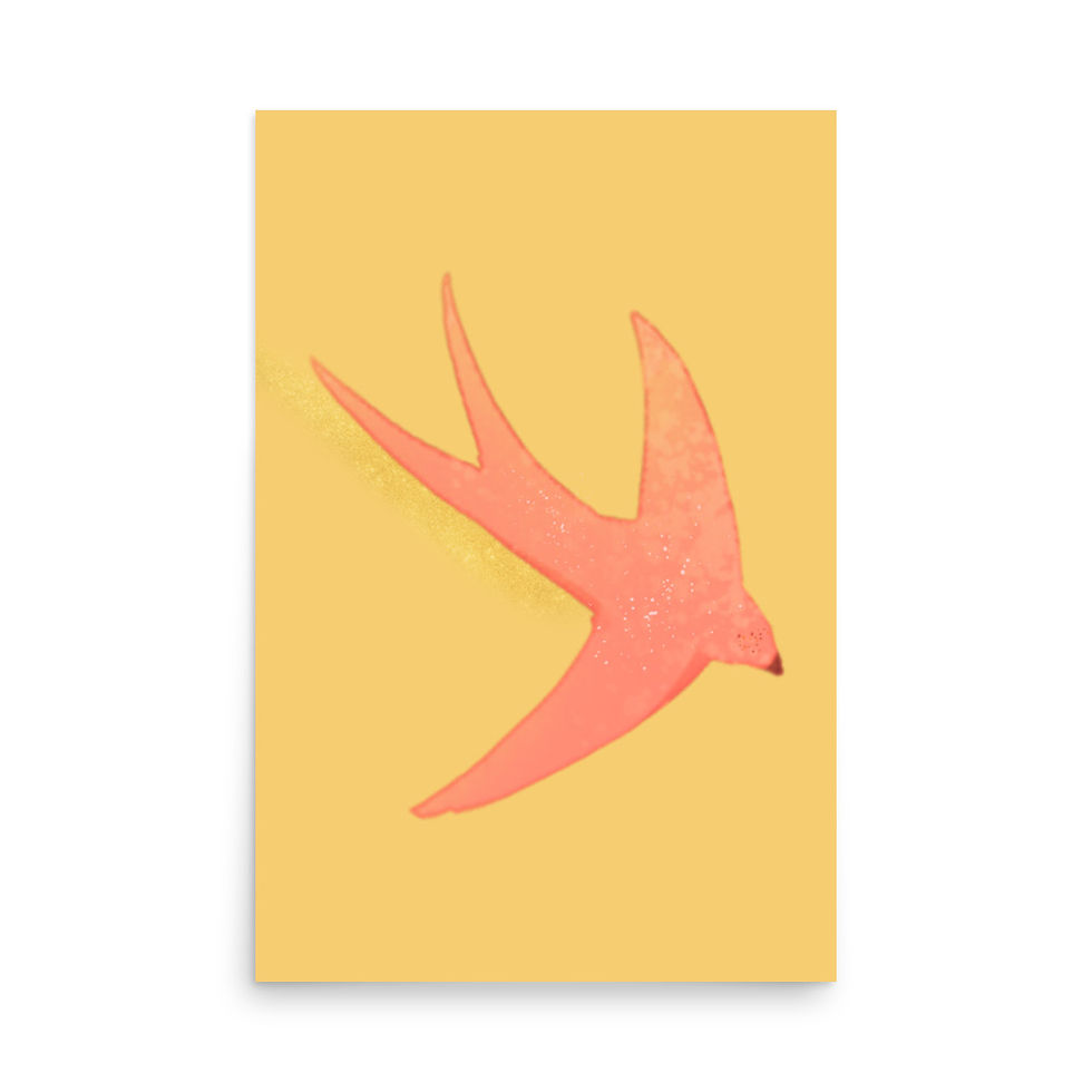 Thumbnail: Red Bird in Flight Poster Art