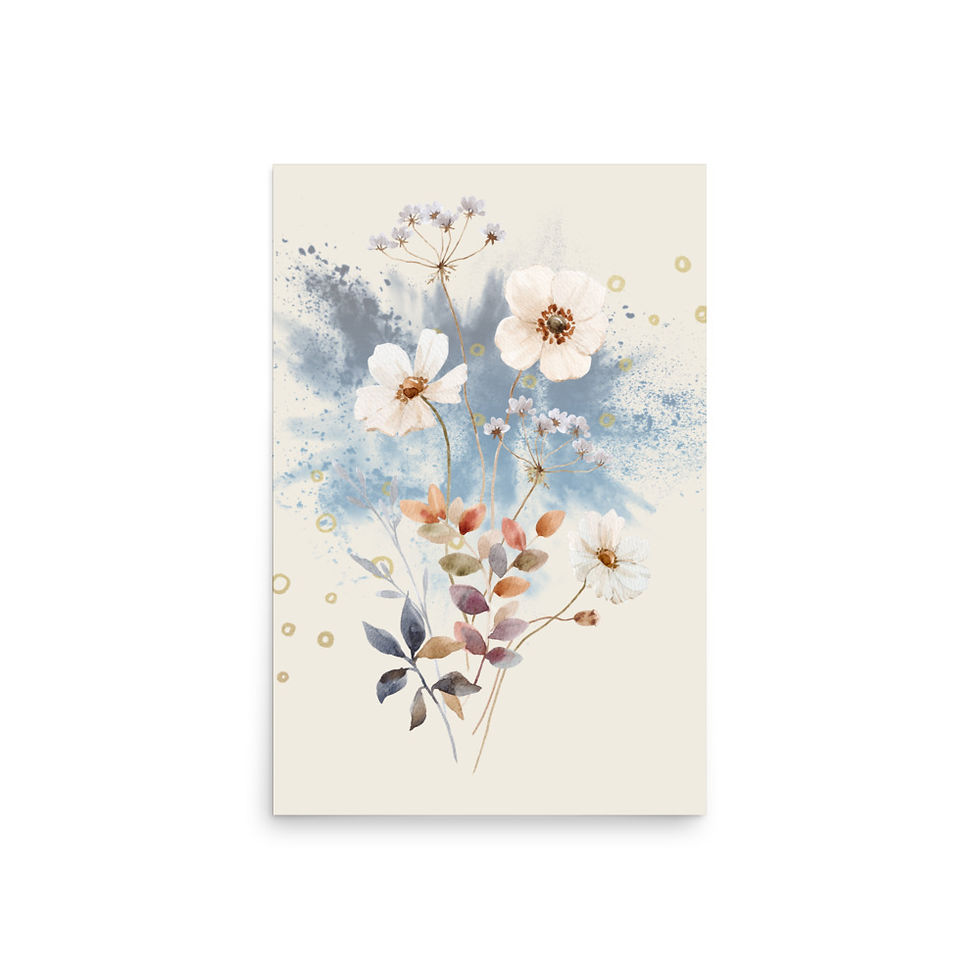 Thumbnail: Blue Botanica Dreamy Floral Poster Art