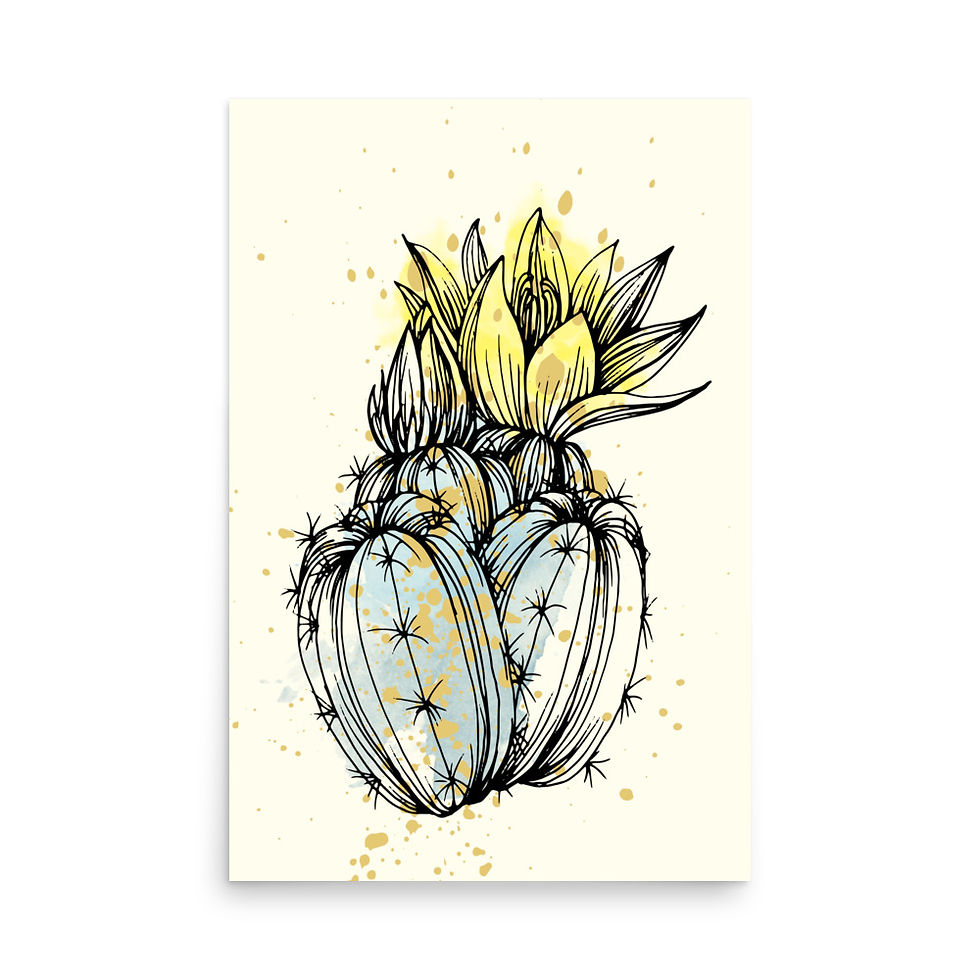 Thumbnail: Golden Yellow Bloom Cactus Floral Poster Art 