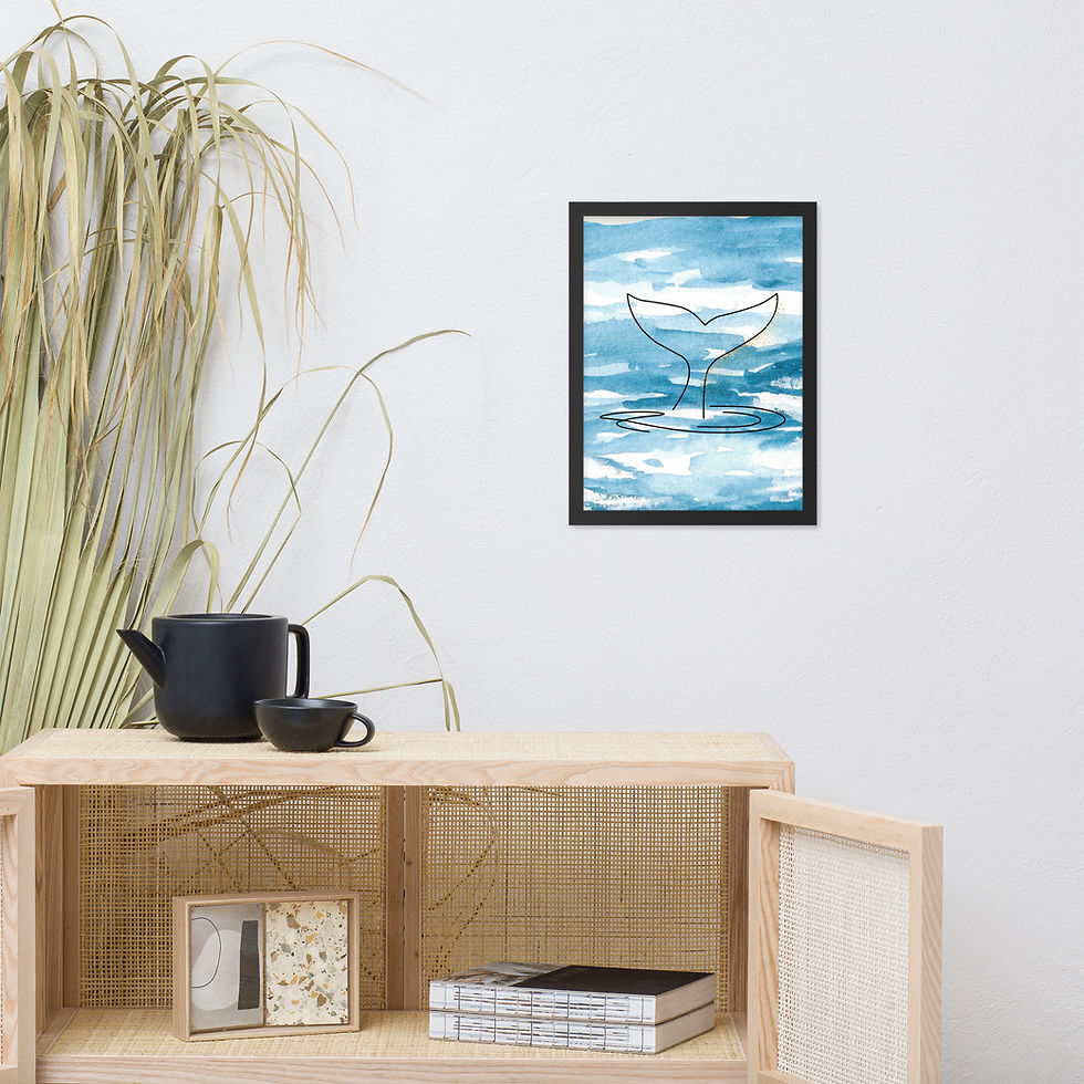 Thumbnail: Framed Nature Whale Elegant Ocean Wall Art poster