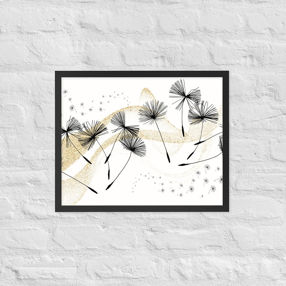 Framed Floral and Botanical Golden Wishes Wall Art poster