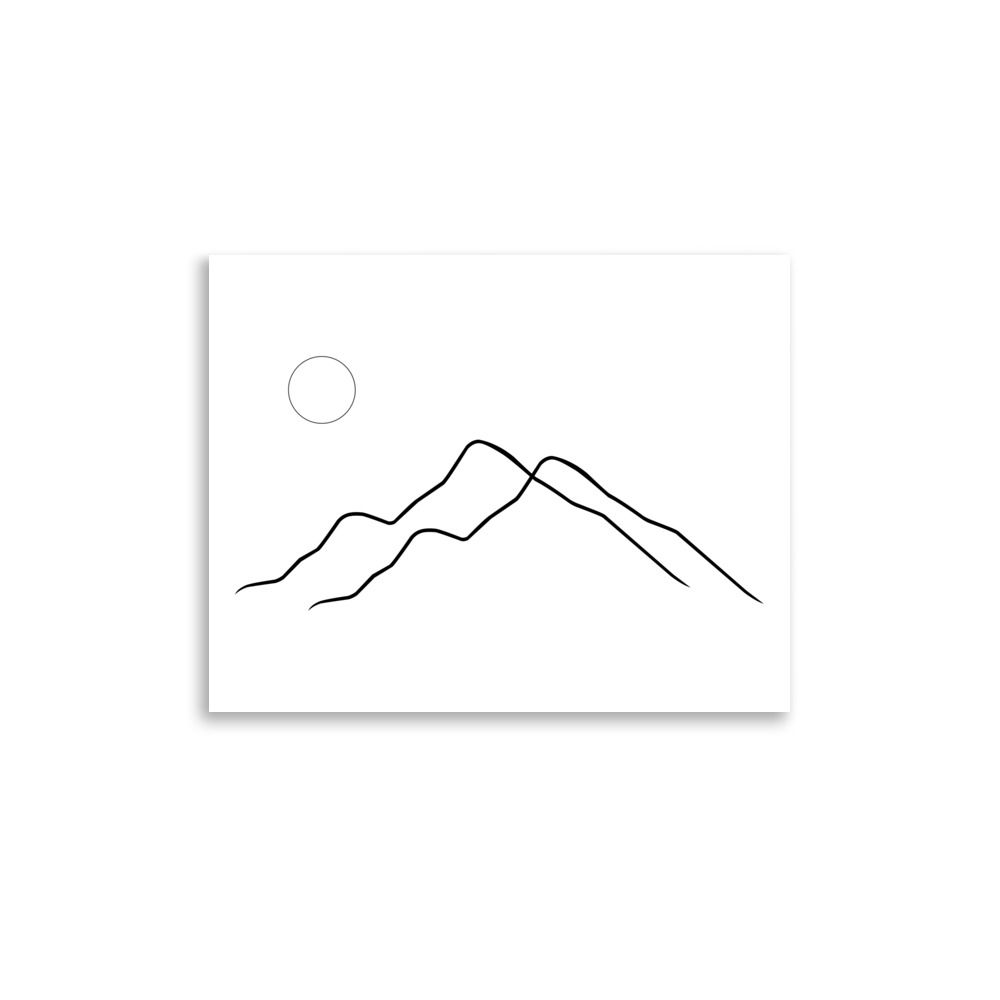 Quiet Peaks Minimalist Mountain Line Poster Art