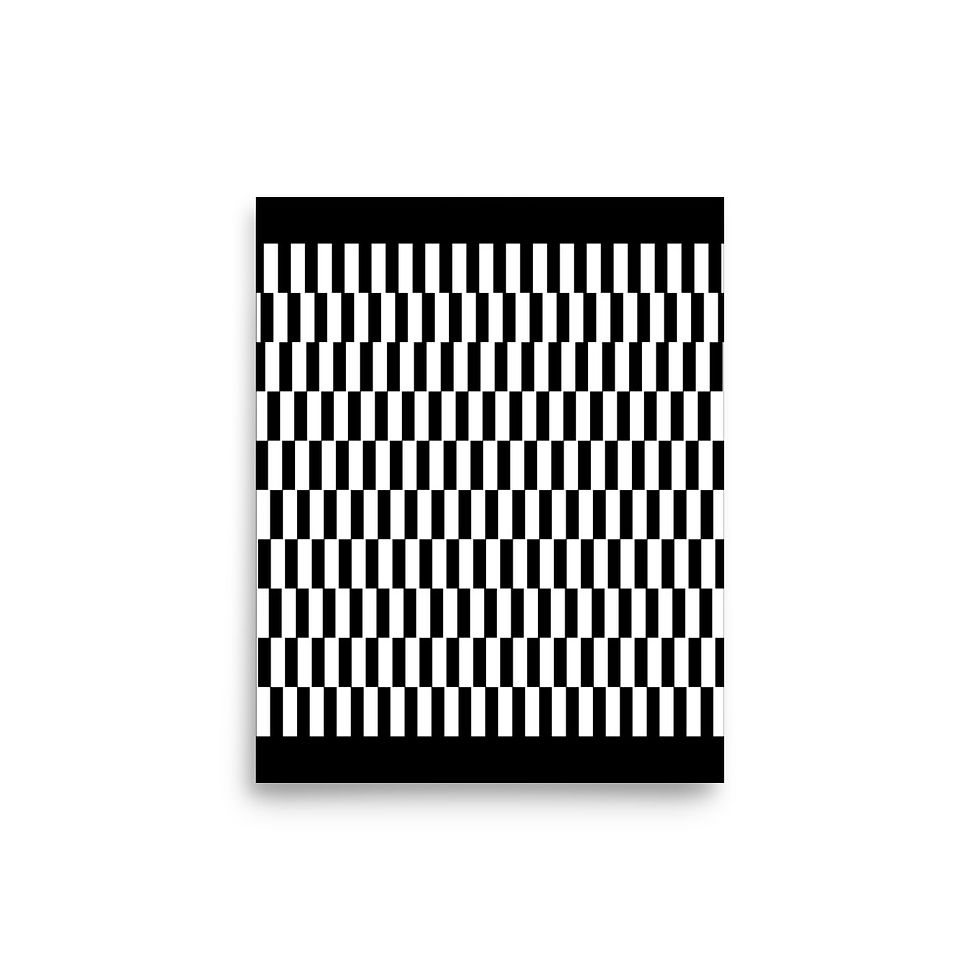 Thumbnail: Minimalist Grid Black & White Illusion Poster Art 