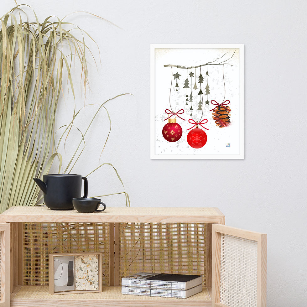 Thumbnail: Framed Holiday Rustic Cheer Wall Art poster