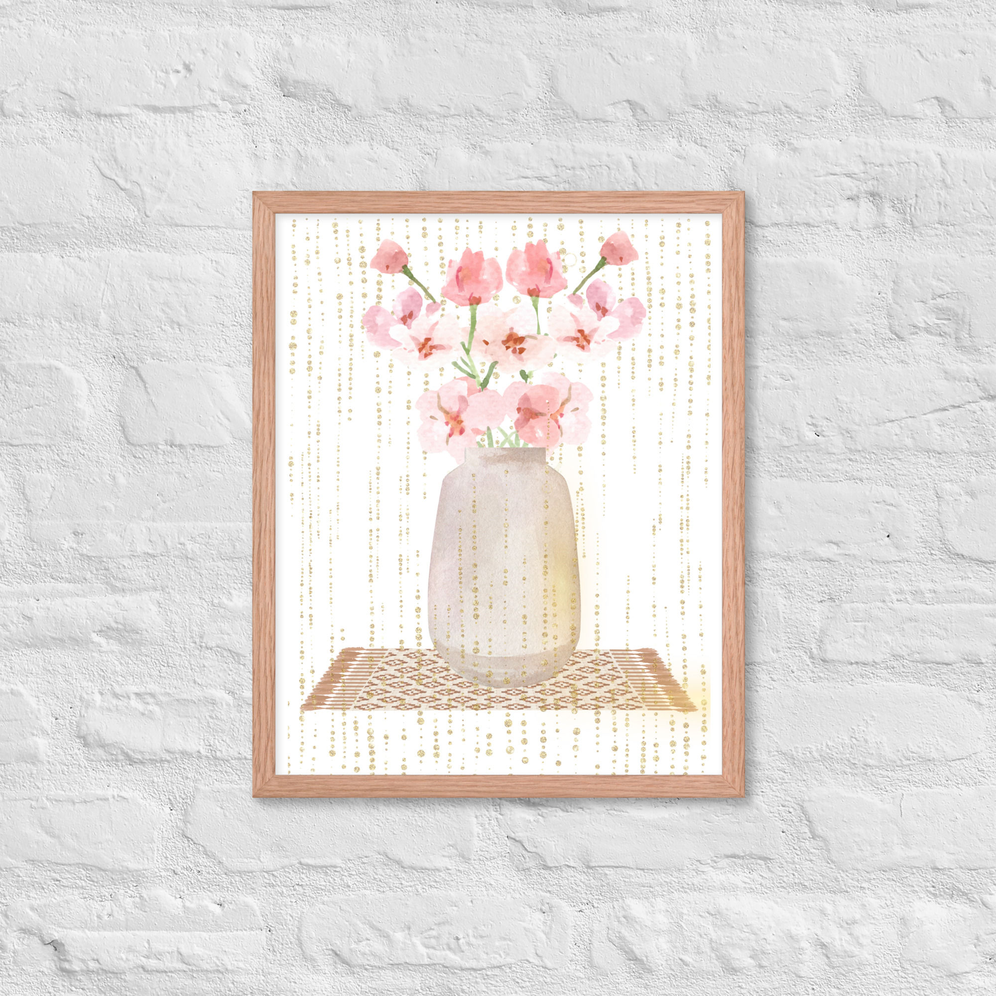 Framed Floral and Botanical Golden Rain Blossoms Wall Art poster