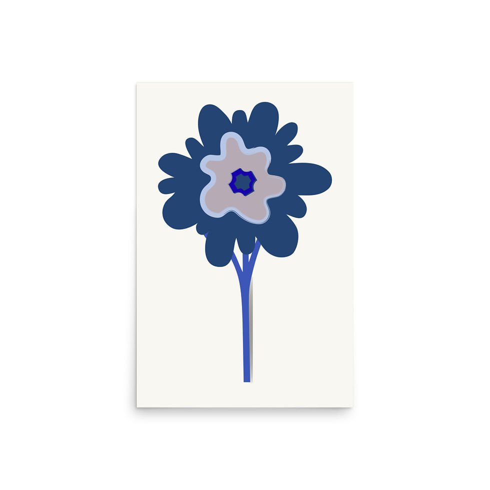 Thumbnail: Blue Single Flower Poster Art