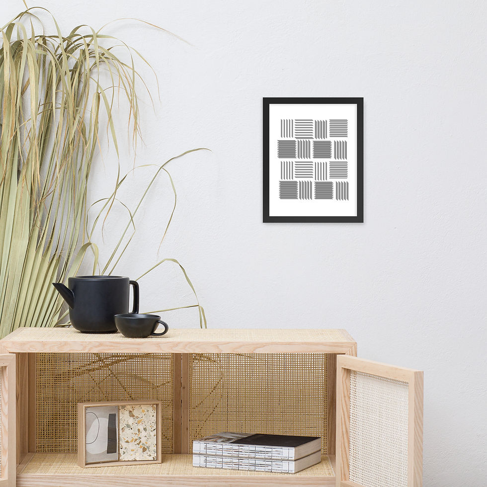 Thumbnail: Framed Minimalist Black Lines Geometric Balance Wall Art poster