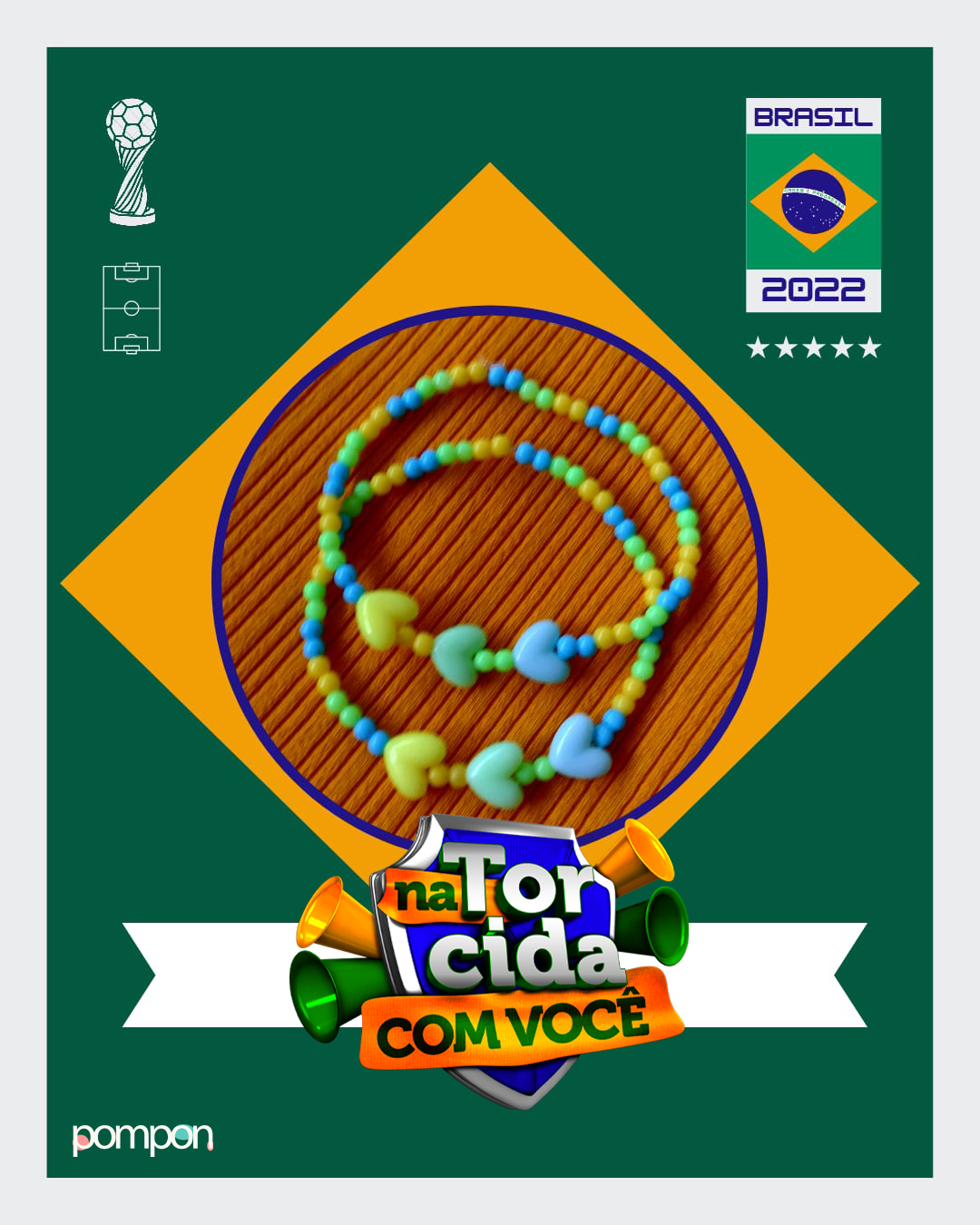 Pulseira Corações do Brasil