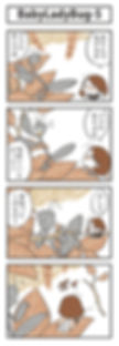 てんとう虫娘の四コマ漫画、BabyLadyBug-5。アリとの会話シーン。