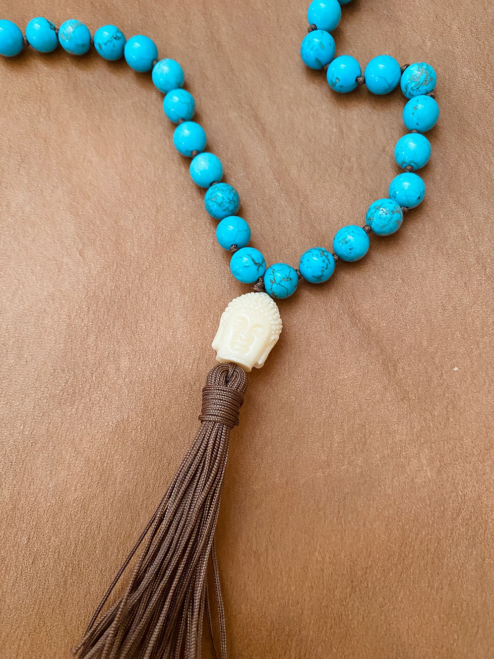 Thumbnail: "I Step into my Highest Self" Turquoise Mala Necklace