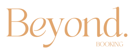 Beyond, logo in brown color on black background, REAL ESTATE MARKETING AGENCY