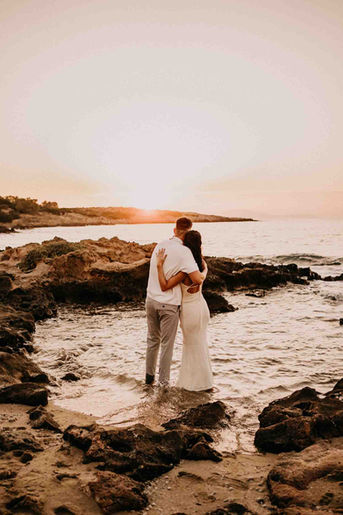 Surprise proposal photography in Chania, Crete at golden hour