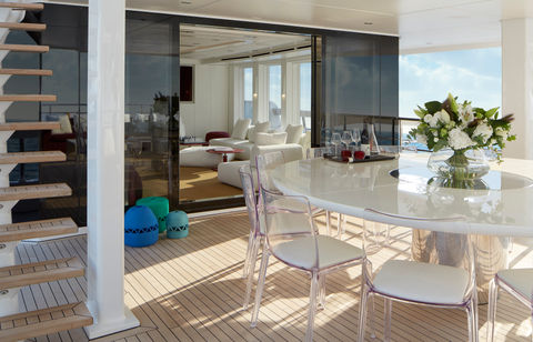 Dining Area, Home Motor Yacht Charter
