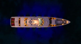Overhead visual, Home Motor Yacht at night