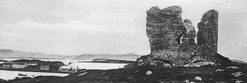 Circa 1937 - View of Kyleakin from Castle Moil showing the first 8 Council houses in Kyleside