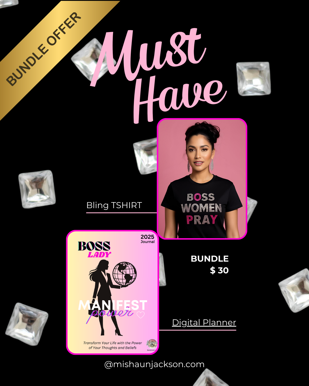 Boss Lady - Bundle (Bling TShirt & Digital Journal)