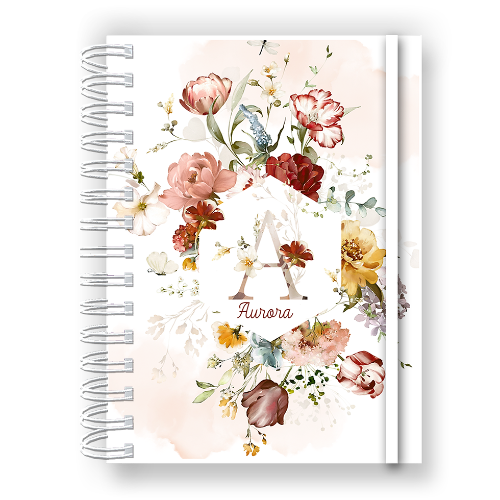 Agenda Alfabeto Floral Marsala - A a Z