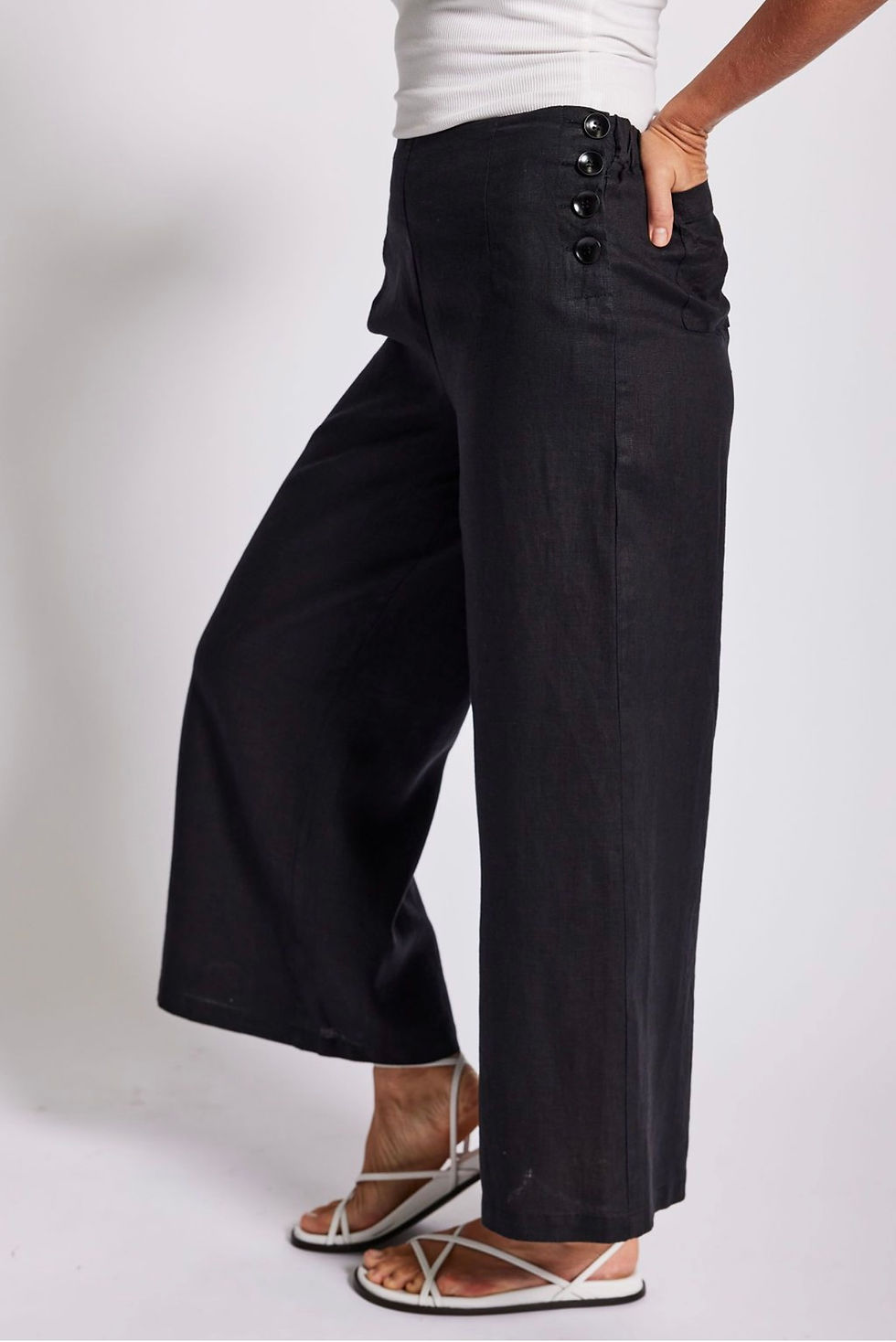 Seesaw 100% Linen Black Trousers 