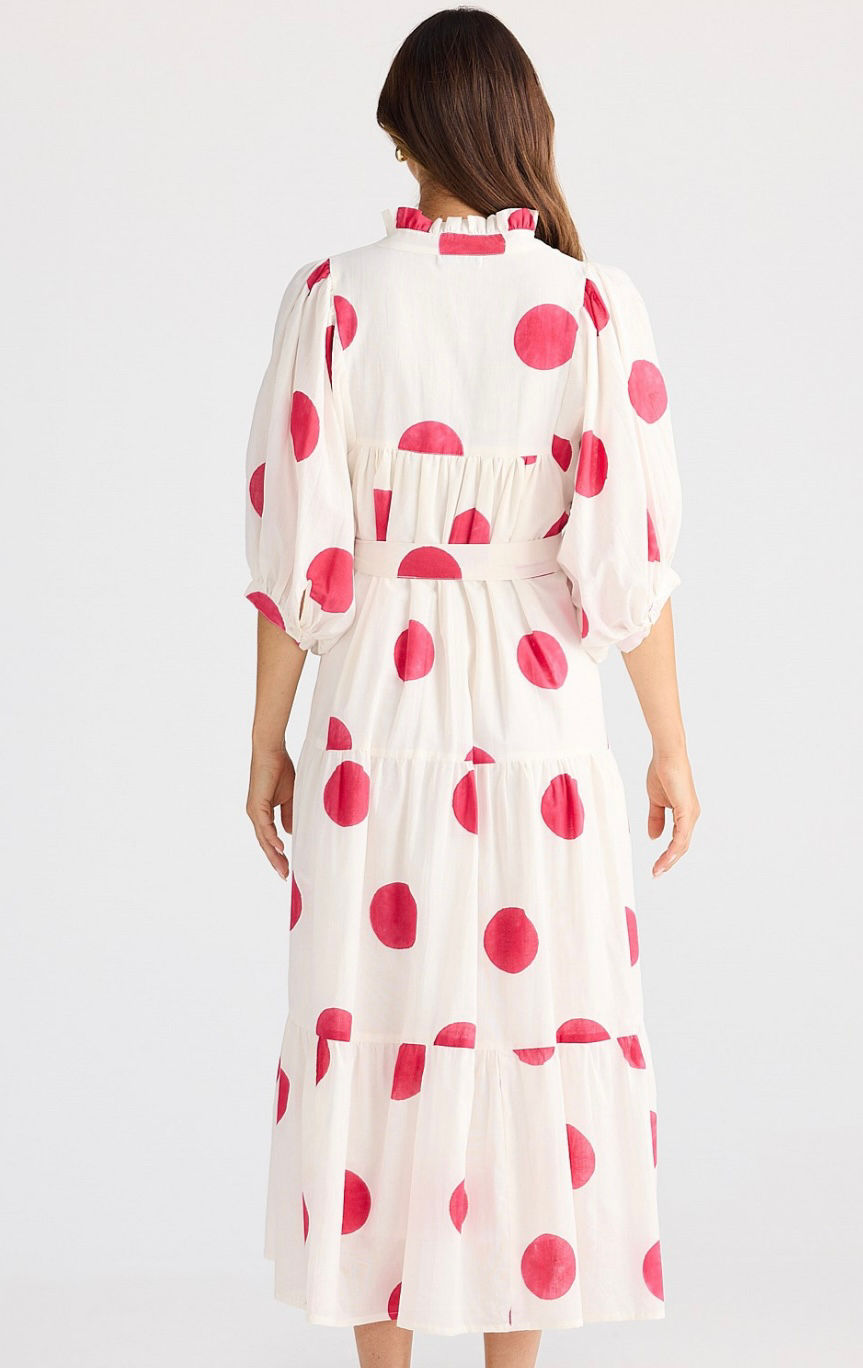 Thumbnail: Brave And True Dottie Midi Dress Red Spot