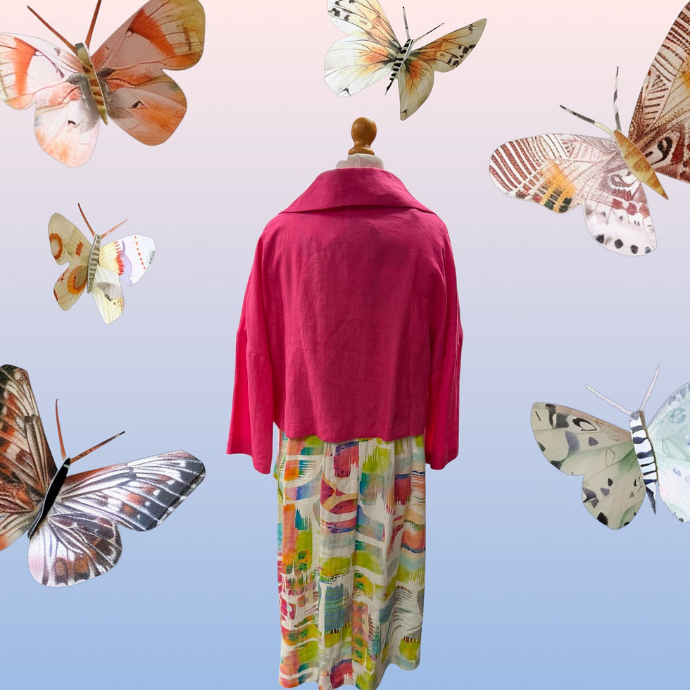 Thumbnail: Luukaa 100% Linen Jacket In Bright Cerise