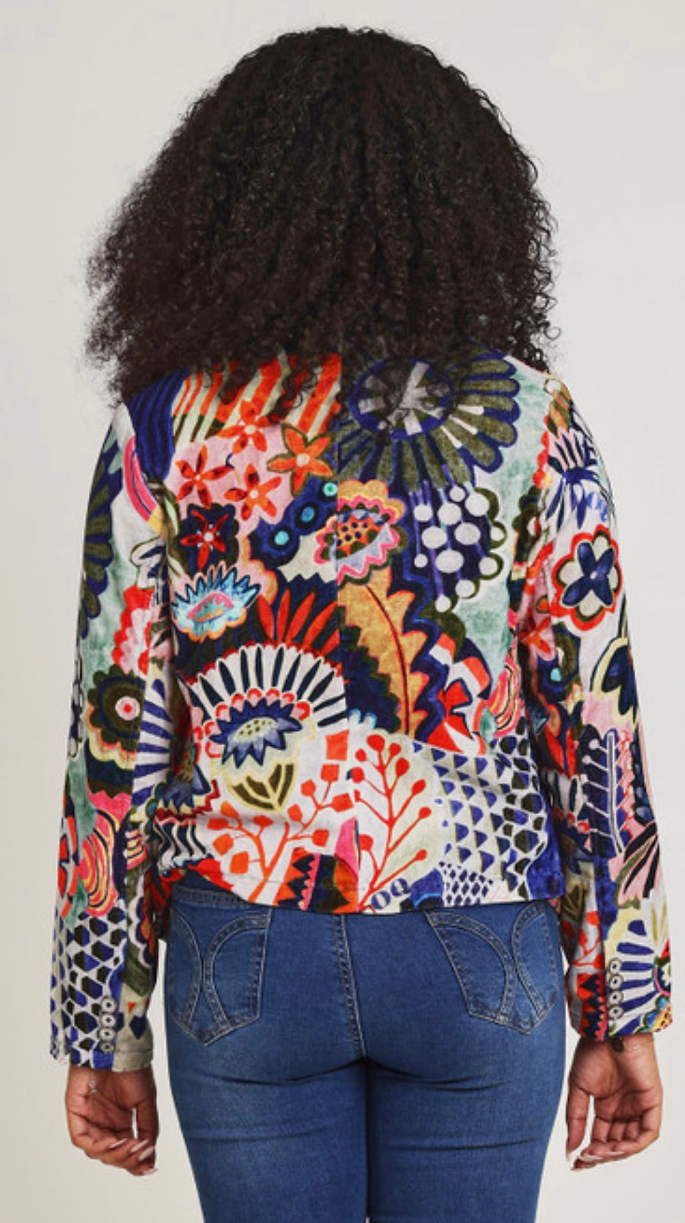Thumbnail: Orientique Hotel California Velvet Cross Front Jacket.