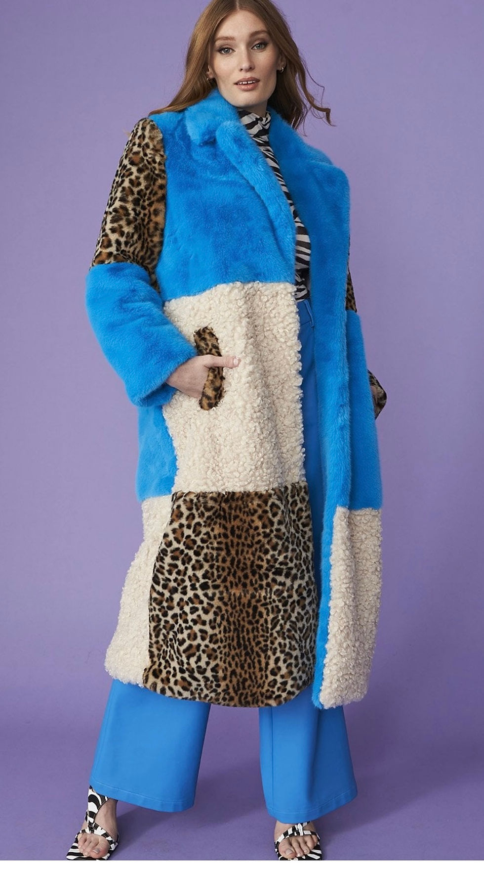 Thumbnail: Jayley Maxi Leopard Print And Shearling Faux Fur Coat