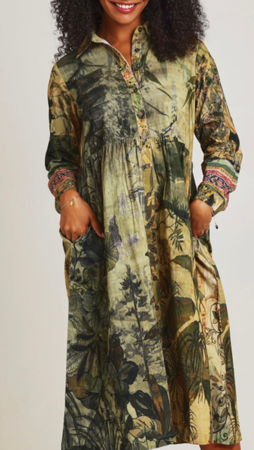 Orientique Orient Cor Long Collar Dress/Duster